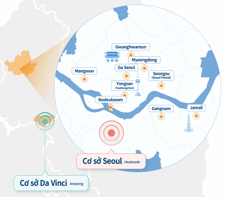 Vị trí địa lý của trường Đại học Chung-Ang