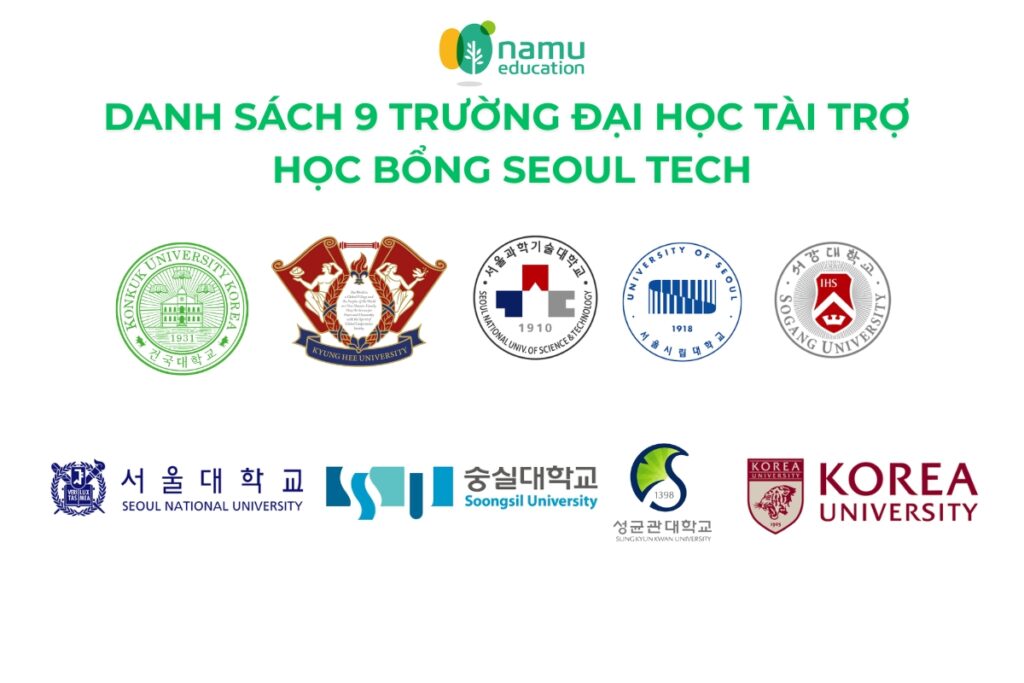 30 SUẤT HỌC BỔNG SEOUL TECH 2026 DÀNH CHO NHÂN TÀI STEM DANH SACH 9 TRUONG DAI HOC TAI TRO HOC BONG SEOUL TECH